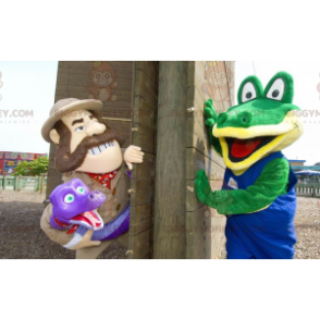 2 BIGGYMONKEY's mascotte een groene krokodil en een
