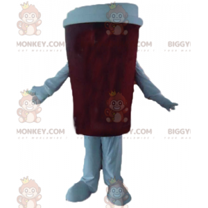 Costume da mascotte BIGGYMONKEY™ tazza di caffè rosso e bianco