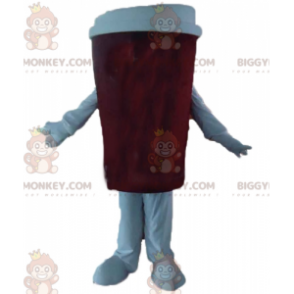 Costume de mascotte BIGGYMONKEY™ de gobelet de café rouge et