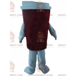Röd och vit kaffekopp BIGGYMONKEY™ Maskotdräkt - BiggyMonkey