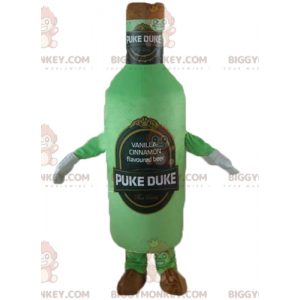 Traje de mascote de garrafa de cerveja gigante verde e marrom