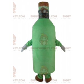 Disfraz de mascota de botella de cerveza gigante verde y marrón
