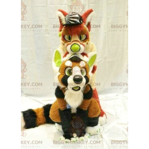 Duo de mascottes BIGGYMONKEY™ de renards de chiens -