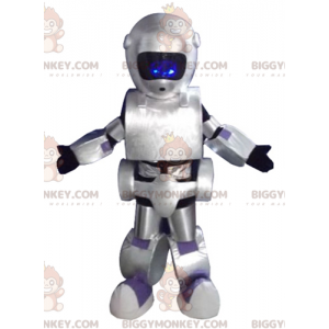 Costume de mascotte BIGGYMONKEY™ de robot gris métallisé géant