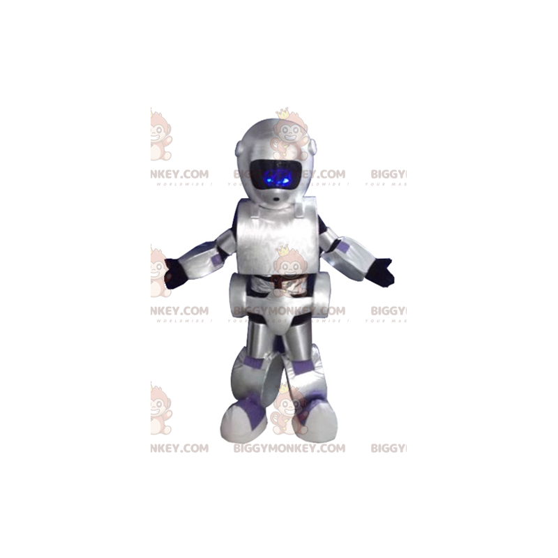 Costume de mascotte BIGGYMONKEY™ de robot gris métallisé géant