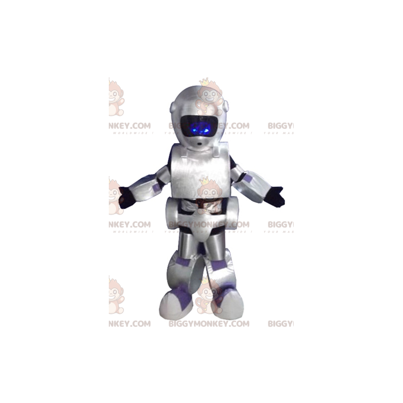 Φοβερό γιγάντιο μεταλλικό γκρι ρομπότ BIGGYMONKEY™ μασκότ στολή
