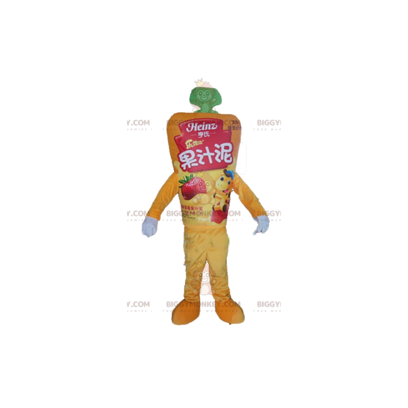 Costume da mascotte BIGGYMONKEY™ con vasetto di salsa giallo