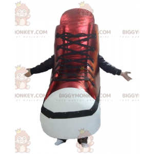 Reuze rood-witte basketbalschoen BIGGYMONKEY™ mascottekostuum -