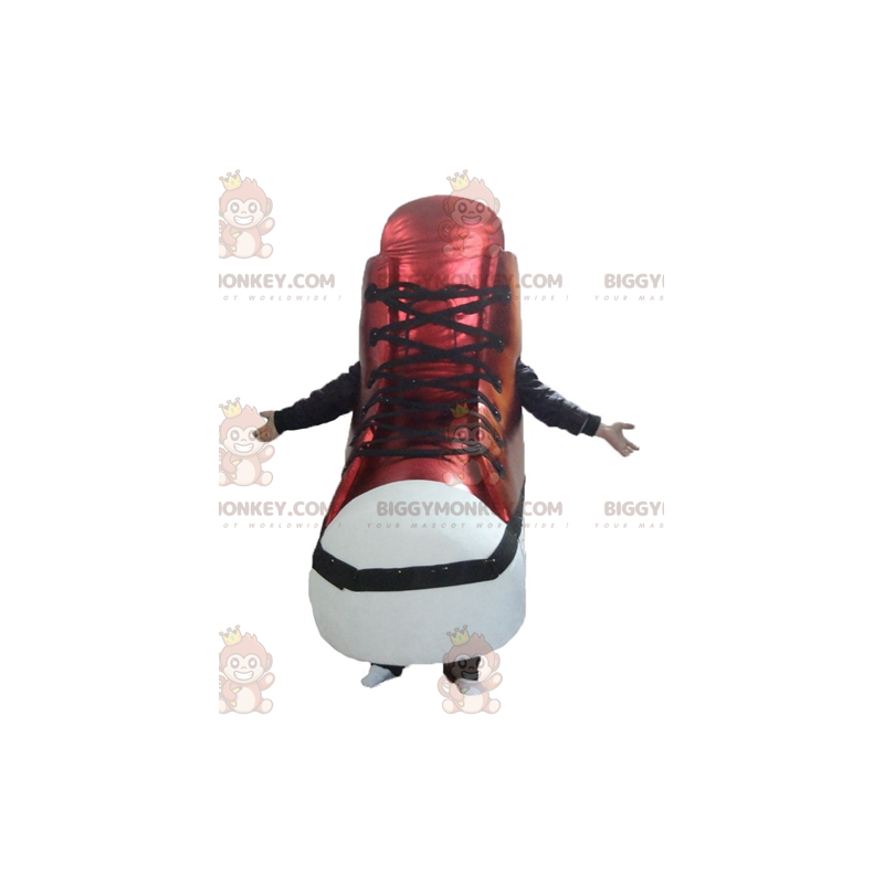 Traje de mascote de tênis de basquete vermelho e branco gigante