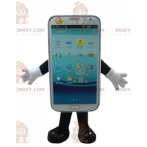 BIGGYMONKEY™ witte mobiele telefoon mascottekostuum met