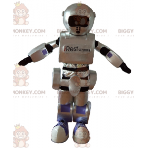 Costume de mascotte BIGGYMONKEY™ de robot gris noir et violet