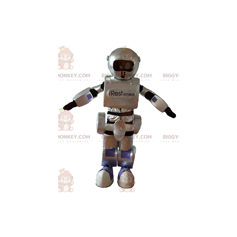 Costume de mascotte BIGGYMONKEY™ de robot gris noir et violet
