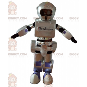 Costume de mascotte BIGGYMONKEY™ de robot gris noir et violet