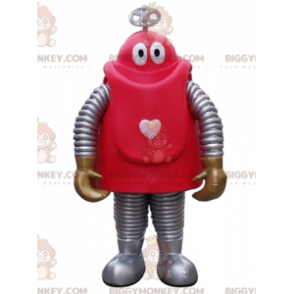 Cartoon rode en grijze robot BIGGYMONKEY™ mascottekostuum -