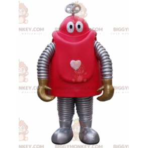Disfraz de mascota robot rojo y gris de dibujos animados