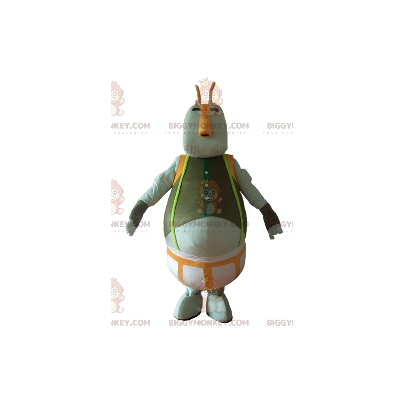 BIGGYMONKEY™ Fat Man Costume da mascotte mostro grigio verde e