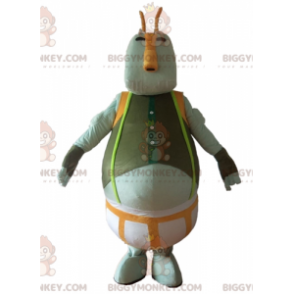 BIGGYMONKEY™ Disfraz de mascota de monstruo gris, verde y