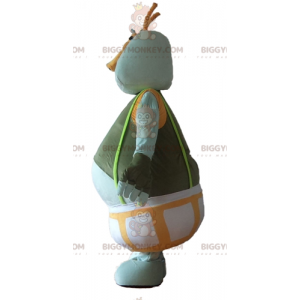 BIGGYMONKEY™ Fat Man Costume da mascotte mostro grigio verde e