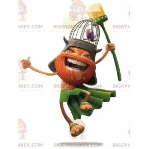 Bearded Viking BIGGYMONKEY™ Mascot Costume Dressed in Orange