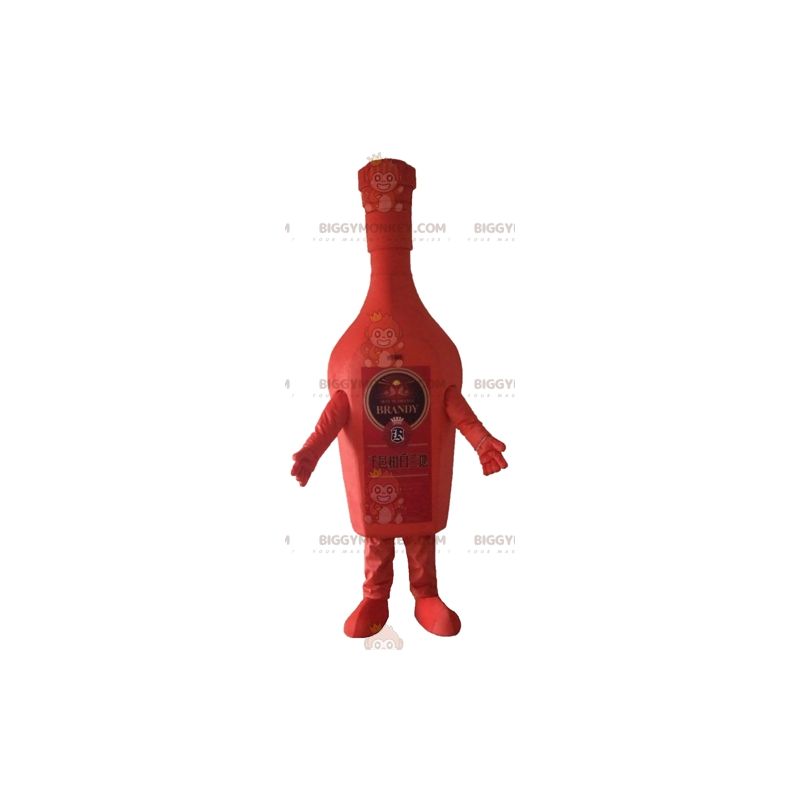 Disfraz de mascota de BIGGYMONKEY™ de botella de brandy roja