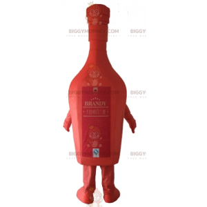 Traje de mascote BIGGYMONKEY™ garrafa de conhaque vermelho