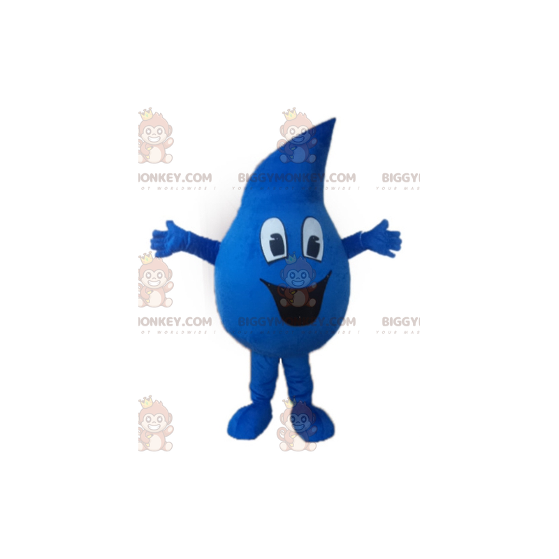 Costume de mascotte BIGGYMONKEY™ de goutte d'eau bleue géante -