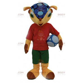 Costume de mascotte BIGGYMONKEY™ de Fuleco tatou de la coupe du