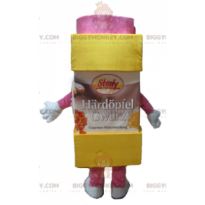Κίτρινη και ροζ άχνη ζάχαρη σε σκόνη BIGGYMONKEY™ Μασκότ στολή