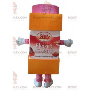 Disfraz de mascota de tarro de azúcar glas naranja y rosa