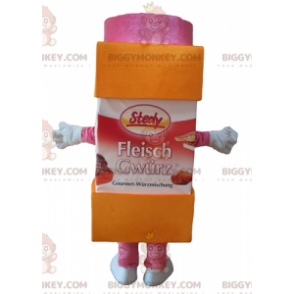 Orange och rosa florsockerburk BIGGYMONKEY™ maskotdräkt -