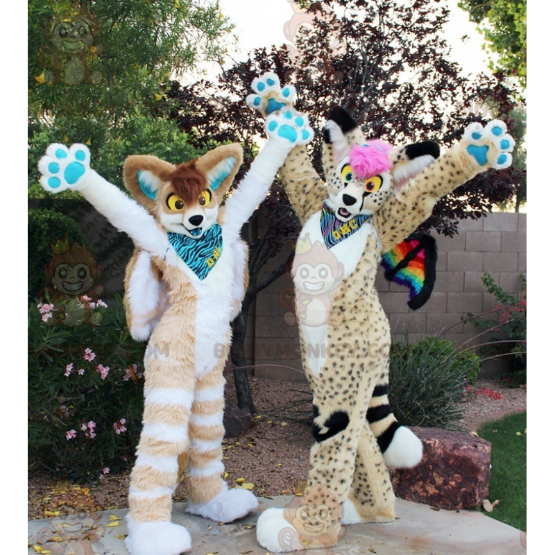 2 hermosas y coloridas mascotas felinas BIGGYMONKEY™ -