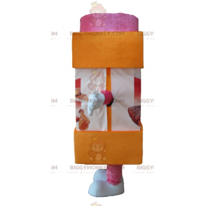 BIGGYMONKEY™ Maskottchen-Kostüm in Orange und Pink -