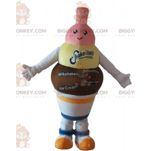 Chocolade-vanille-aardbeienijs BIGGYMONKEY™ mascottekostuum -