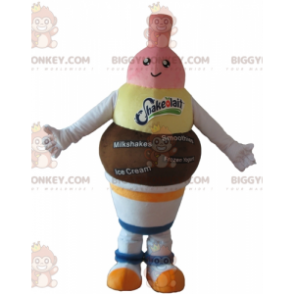 Schokoladen-Vanille-Erdbeereis BIGGYMONKEY™ Maskottchen-Kostüm