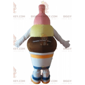 Costume mascotte BIGGYMONKEY™ gelato alla vaniglia e cioccolato