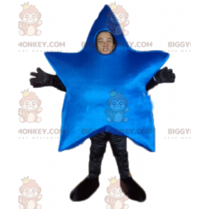 Muito adorável fantasia de mascote gigante estrela azul