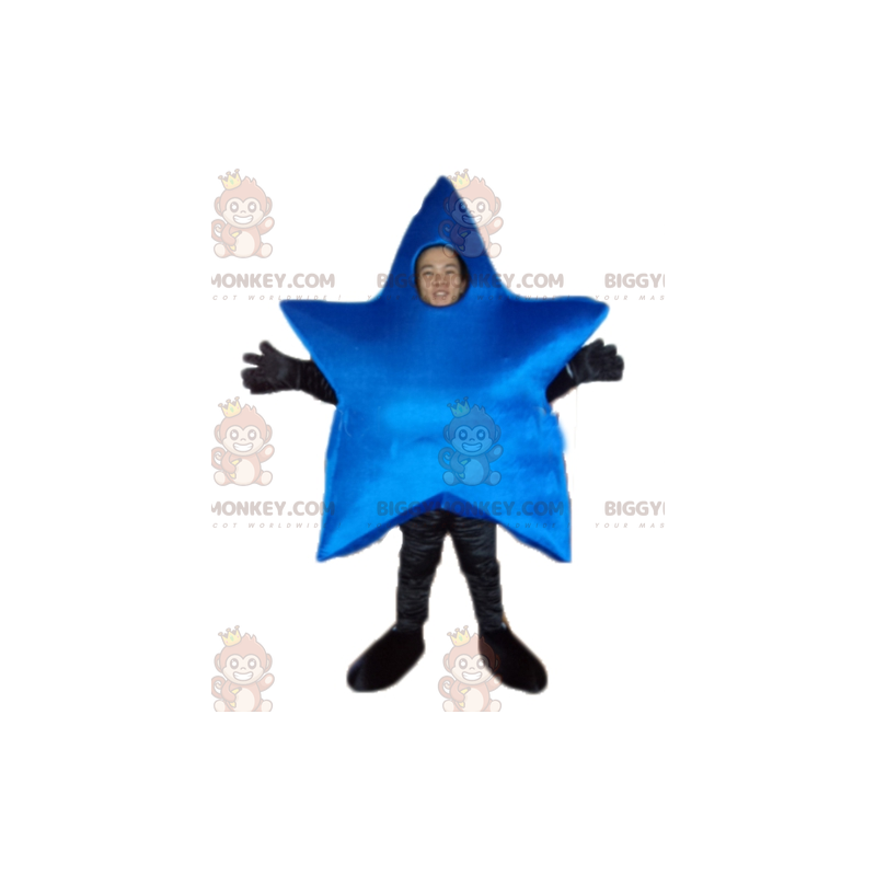 Costume de mascotte BIGGYMONKEY™ d'étoile bleue géante très