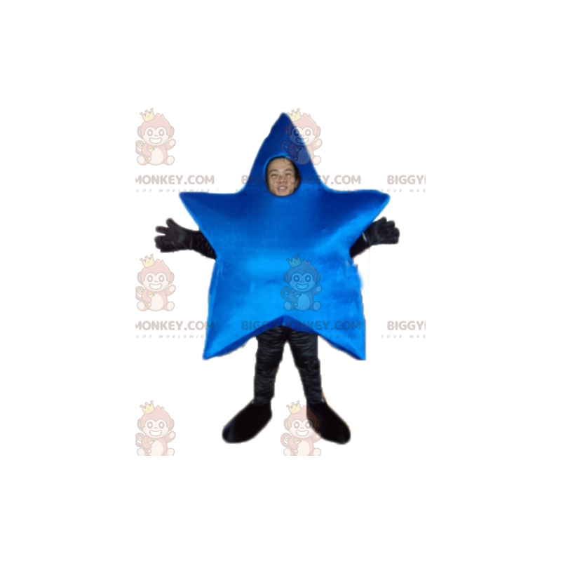 Zeer mooie gigantische blauwe ster BIGGYMONKEY™ mascottekostuum