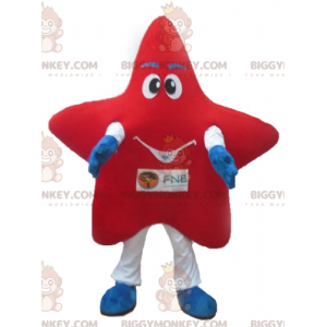 BIGGYMONKEY™-mascottekostuum met gigantische rood-witte en