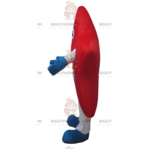 BIGGYMONKEY™-mascottekostuum met gigantische rood-witte en