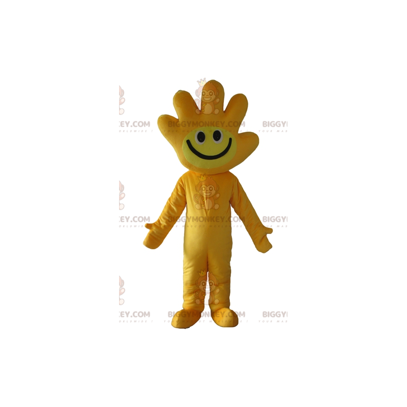 Yellow BIGGYMONKEY™ Mascot Costume with Hand Shaped Head -