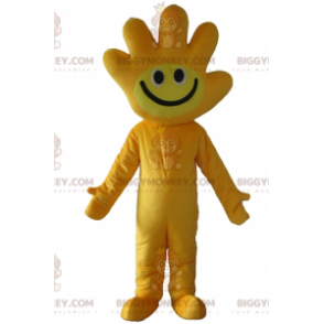 Yellow BIGGYMONKEY™ Mascot Costume with Hand Shaped Head -