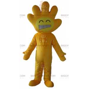 Gul BIGGYMONKEY™ maskotdräkt med handformat huvud - BiggyMonkey