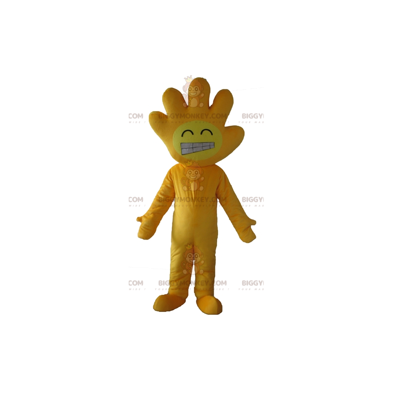 Yellow BIGGYMONKEY™ Mascot Costume with Hand Shaped Head –