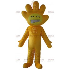 Yellow BIGGYMONKEY™ Mascot Costume with Hand Shaped Head –