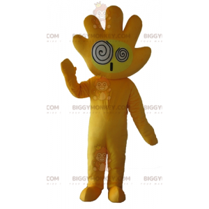 Fantasia de mascote BIGGYMONKEY™ de mão amarela gigante