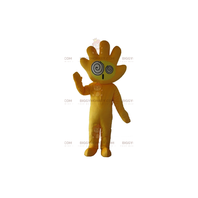 Costume de mascotte BIGGYMONKEY™ de main jaune géante et