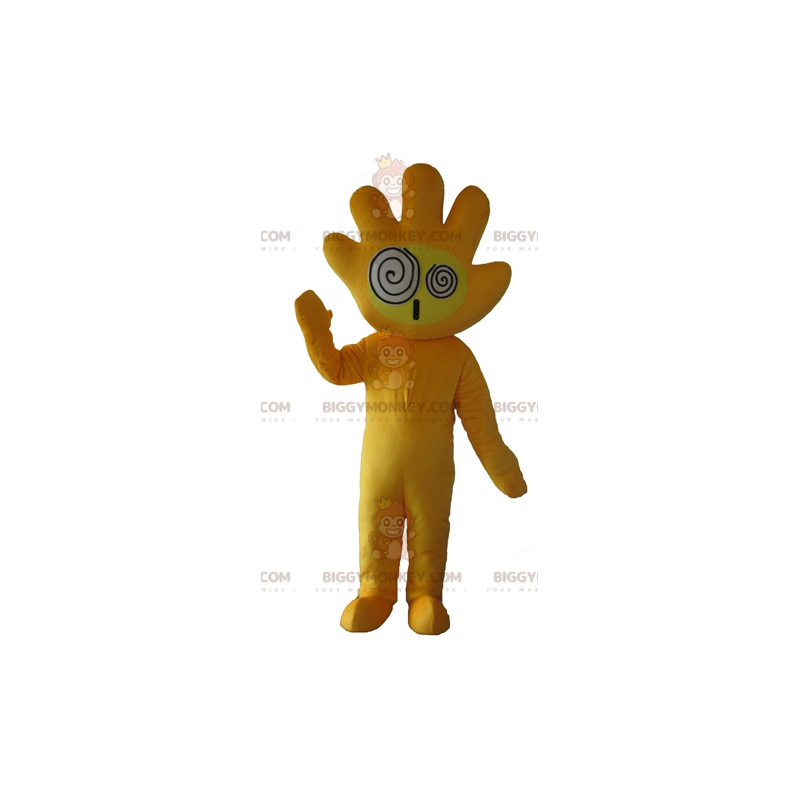 Grappige gigantische gele hand BIGGYMONKEY™ mascottekostuum -