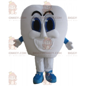 BIGGYMONKEY™ mascottekostuum gigantische witte tand met blauwe