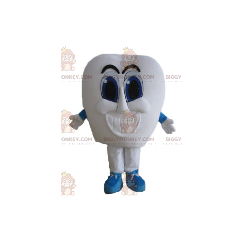 BIGGYMONKEY™ Mascot Costume Giant White Tooth with Blue Eyes -